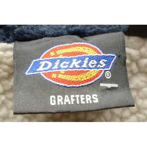 153 - Dickies fleeces, one pullover with quarter zip, grey/blue, size XL. Pre-worn, together with a blue c... 