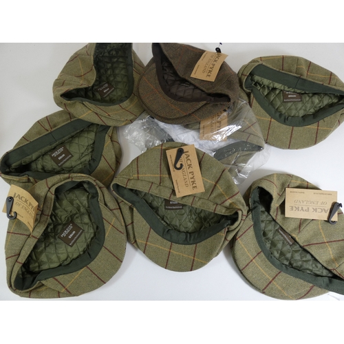 165 - Jack Pyke of England Tweed /wool caps, four new with tags, three with no tags, no sign of wear, styl... 