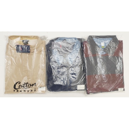 167 - Men's, new in packs shirts to include:
Cotton Traders cord weekender shirt, blue with denim collar, ... 