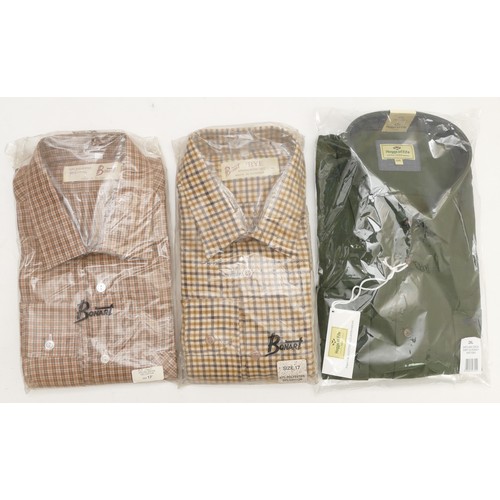 169 - Men's new in packs country shirts, to include:
Bonart Rye, brown check, long sleeves, size 17