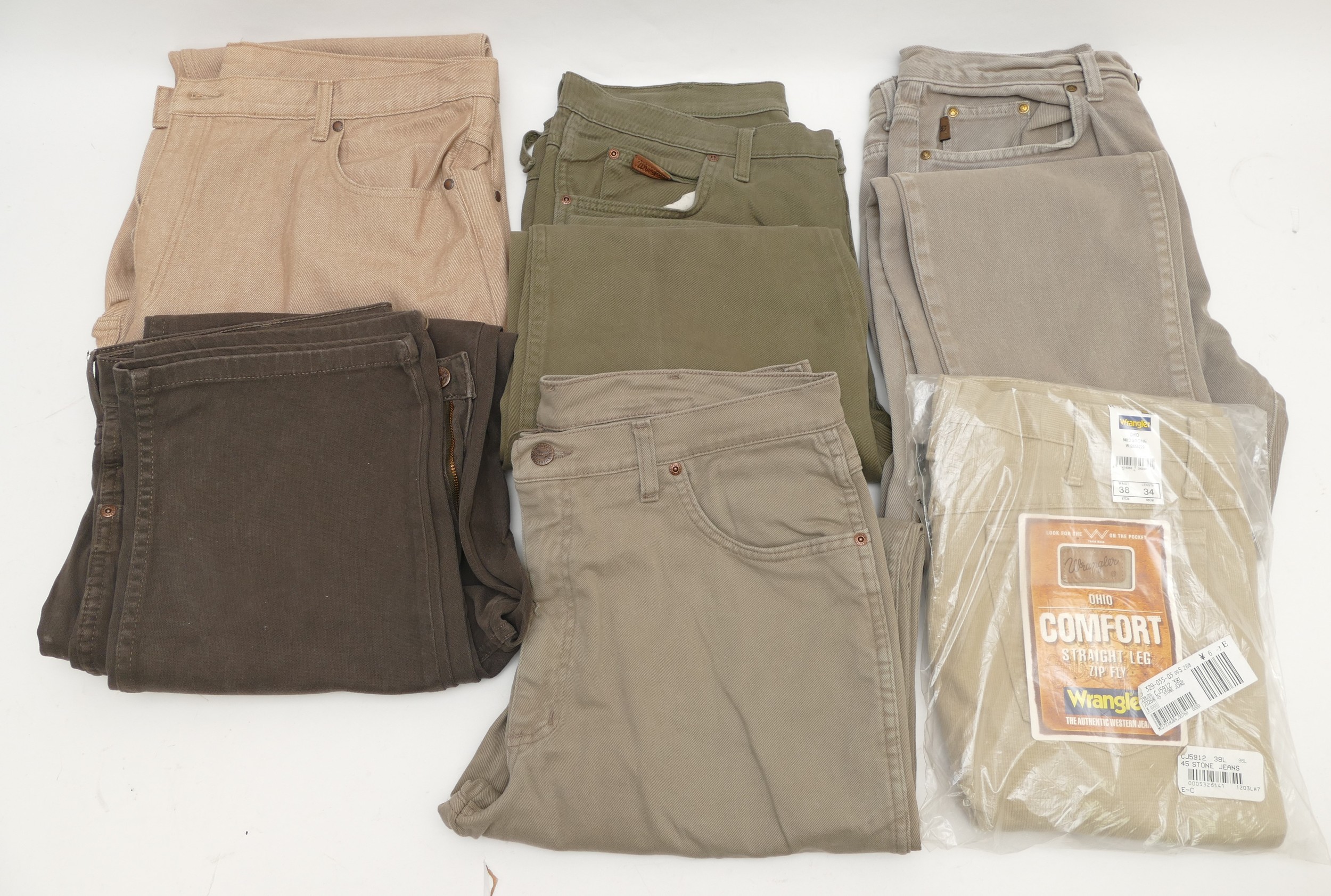 Men's lightly worn jeans, Wrangler, Texas, mid green, W38 L34, Wrangler ...