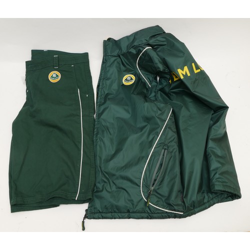 179 - Team Lotus, green sleeveless lightly padded, size XXL gilet with matching new, with tags, team Lotus... 