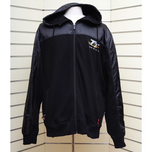 180 - Isle of Man insignia, official merchandise light shell and cotton black jacket, long sleeves, zip fr... 