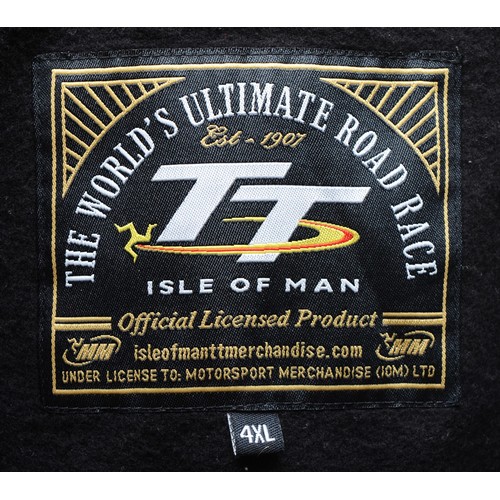 180 - Isle of Man insignia, official merchandise light shell and cotton black jacket, long sleeves, zip fr... 