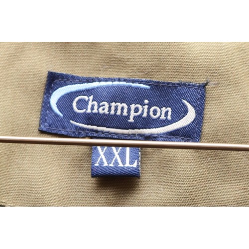 193 - Champion country shooting gilet, green, size XXL. Together with a Ryedale country shooting ¼ zip jum... 