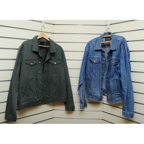 199 - Denim jackets, River Island, green, size XXL together with a Maine, denim jacket, blue, size XXL. Bo... 