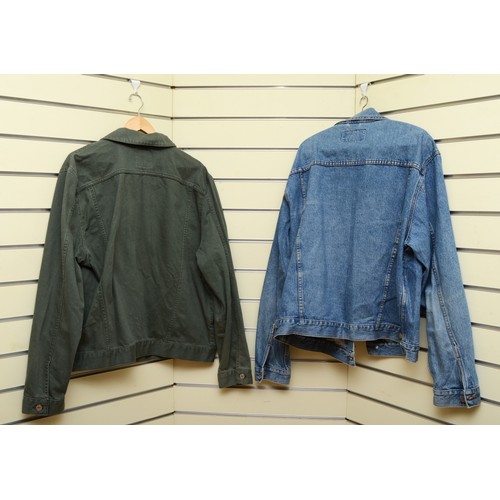 199 - Denim jackets, River Island, green, size XXL together with a Maine, denim jacket, blue, size XXL. Bo... 