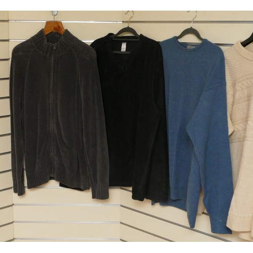 204 - Five knitted jumpers, pre-worn, all XXL to include:
Button up cardigan, cream, size 50