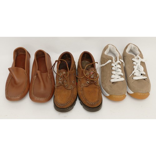 231 - Men's shoes, light signs of wear/storage marks, to include Rockwood trainers, beige with white laces... 