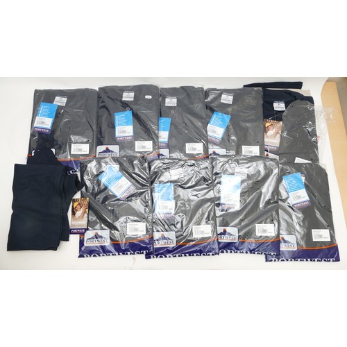 239 - Portwest Naples Polo Shirts, new in packets with tags, dark navy, size XL regular. (10)