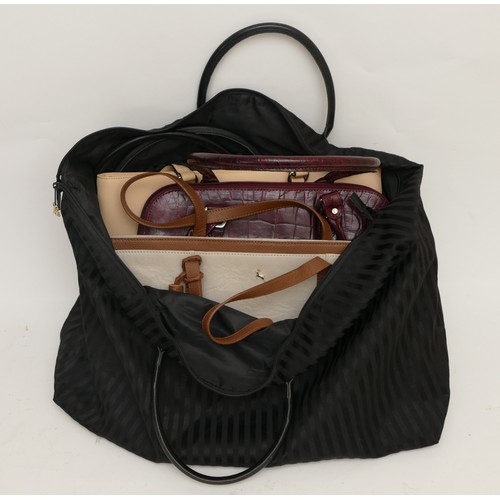 240 - A selection of lightly used bags to include 
Ashwood, leather shoulder bag with handle tassel, beige... 