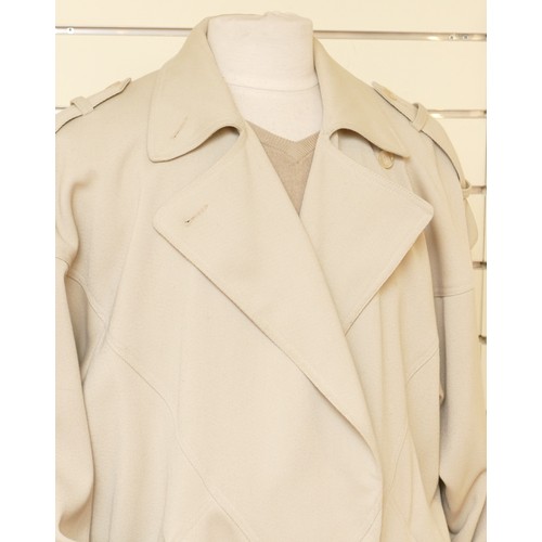 271 - Wallis Exclusive, 1980's, gaberdine style trench coat, epaulettes to shoulders and cuffs, fabulous p... 