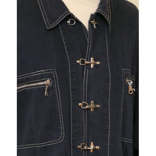 273 - Betty Barclay denim look lightweight shirt/jacket with shoulder pads, button front, patch pockets, s... 