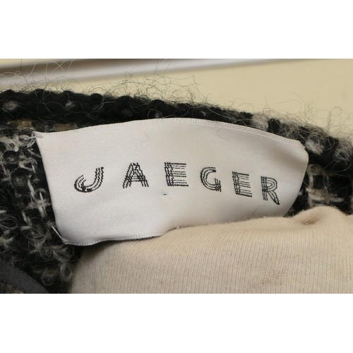 275 - Jaeger mohair and wool ¾ open jacket, with wide sleeves, black and white, size medium, L83cm togethe... 