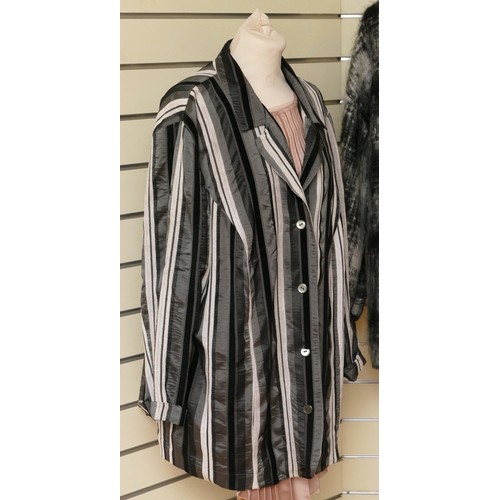 275 - Jaeger mohair and wool ¾ open jacket, with wide sleeves, black and white, size medium, L83cm togethe... 