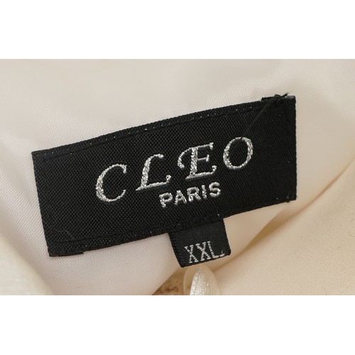 276 - Cleo of Paris, shiny white, lightly padded jacket with diamante zip feature, slant pockets, shoulder... 