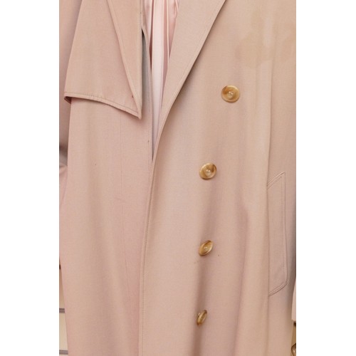 285 - Mansfield, pure new wool duster coat, no buttons, side concealed pockets, lined, coral coloured, siz... 