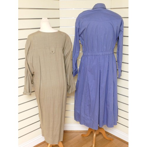 299 - 'Together' design cotton with stud fastenings, elasticated shirtdress, side pockets, long sleeved, b... 