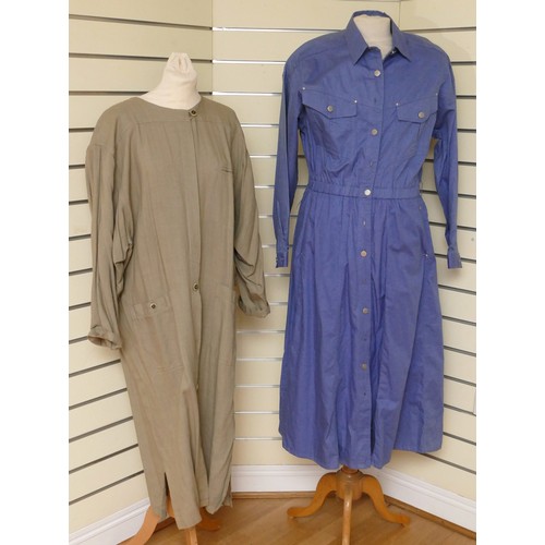 299 - 'Together' design cotton with stud fastenings, elasticated shirtdress, side pockets, long sleeved, b... 