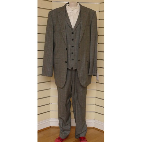 319 - Peter Christian, men's 100% wool, 'William' three piece suit, new with tags, Jacket L46, Trousers 42... 