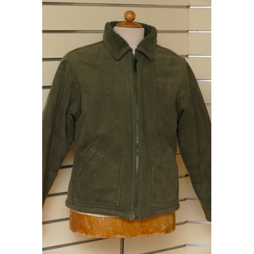 325 - Ladies 'Neutral Territory' sheepskin effect jacket, green, size M/L, with a Marks & Spencer gilet, b... 