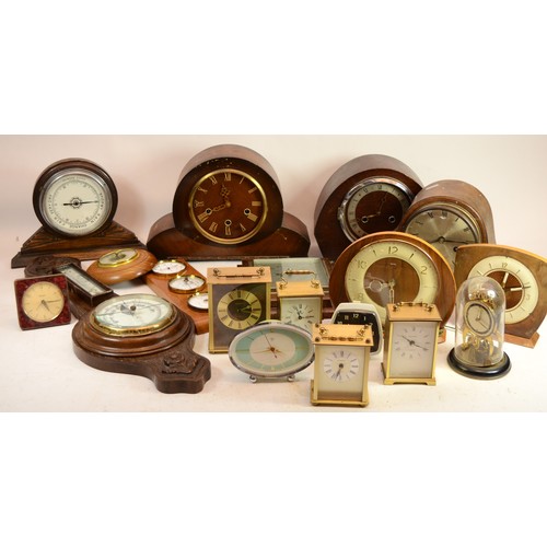 Two boxes of mid 20th century clocks to include mantle clocks ...
