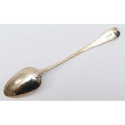 11 - A George IV silver Old English pattern basting spoon, makers mark worn, London 1825, initialled, 31c... 