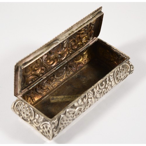 68 - An Edwardian silver trinket box, by Charles Horner, Birmingham 1903, with embossed and chased floral... 