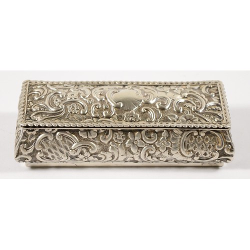 68 - An Edwardian silver trinket box, by Charles Horner, Birmingham 1903, with embossed and chased floral... 