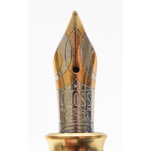 89 - Cross, a limited edition Lapis Lazuli fountain pen, c.2002, 18K gold nib, with cartridge and plunger... 