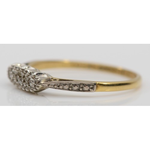 125 - An 18ct gold and platinum set eight cut diamond ring, Q, 2.3gm.