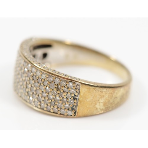 152 - A 9ct gold pave set eight cut diamond cluster ring, S, 5.1gm.