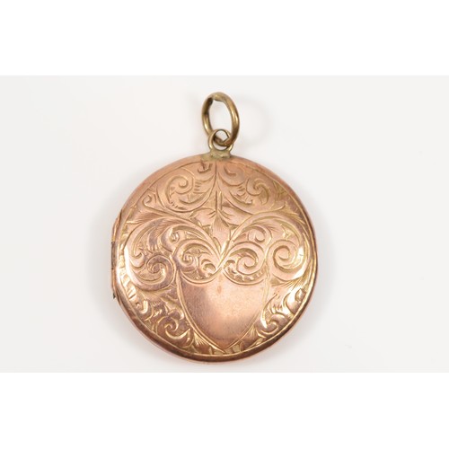 153 - An Edward VII 9ct gold circular locket, by Henry Griffith & Sons Ltd, Chester 1907, with chased foli... 