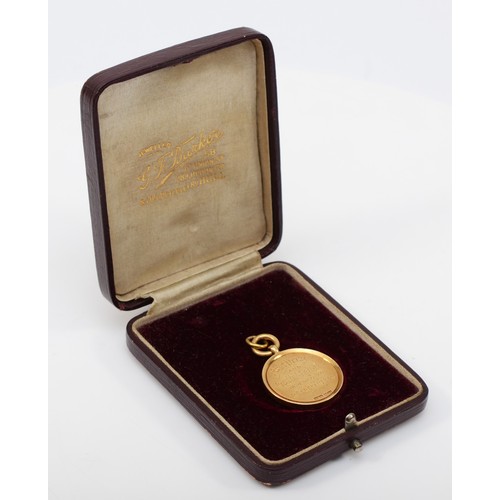 158 - A Victorian 18ct gold medal, inscribed First Prize, and Gold Medal, Awarded to R Sergeant Esq, for t... 