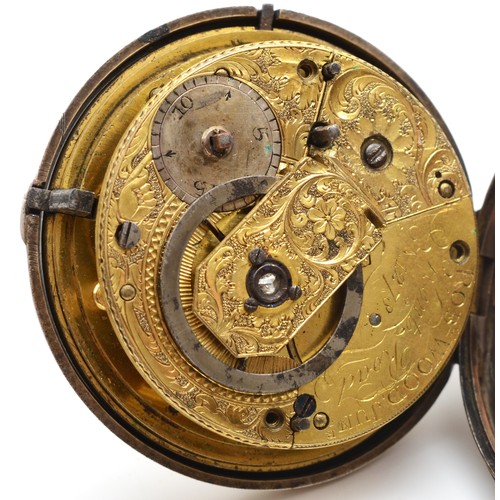 196 - Rob. Wood Jnr, Kent Road, retailed by Richard Lloyd, a silver pair cased fusee pocket watch, London ... 