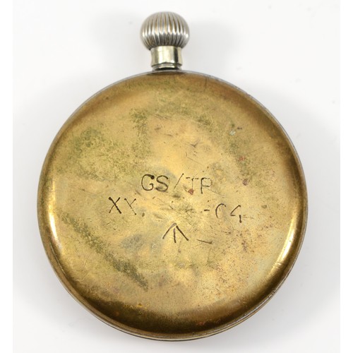 204 - Enicar, a British military open face keyless wind pocket watch, FHF 2144 cal movement, back cover en... 