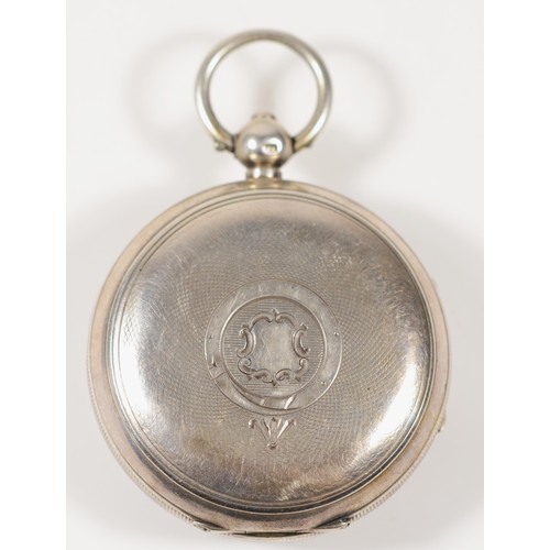 205 - An Edwardian silver key wind open face pocket watch, retailed by Pack Bros, Tiverton, Chester 1904, ... 