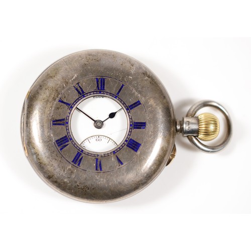 206 - Army & Navy Cooperative Society, an Edwardian silver keyless wind half hunter pocket watch, London 1... 