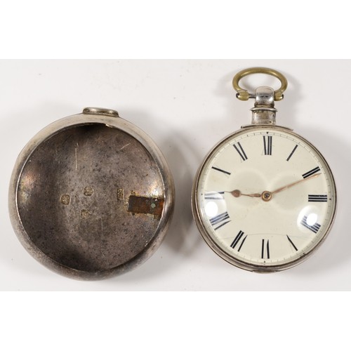 208 - Reader, Cranbrook, a William IV silver pair cased pocket watch, London 1835, white enamel dial, sign... 