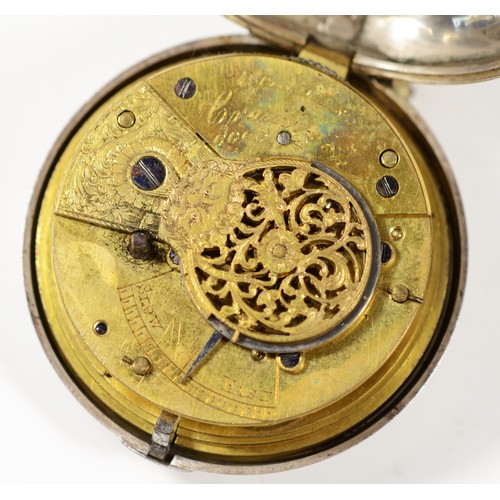 208 - Reader, Cranbrook, a William IV silver pair cased pocket watch, London 1835, white enamel dial, sign... 