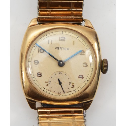 211 - A 9ct gold manual wind gentleman's presentation wristwatch,Birmingham 1951, 15 jewel movement, prese... 