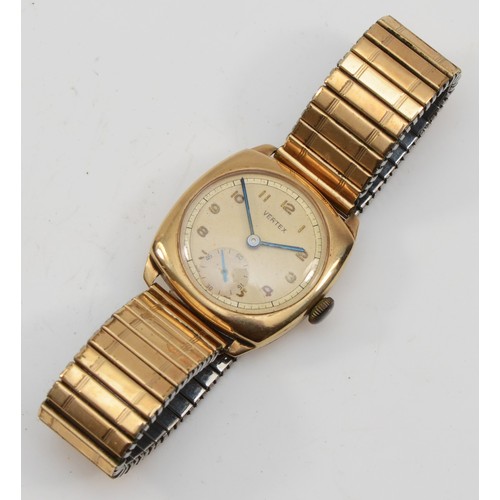 211 - A 9ct gold manual wind gentleman's presentation wristwatch,Birmingham 1951, 15 jewel movement, prese... 