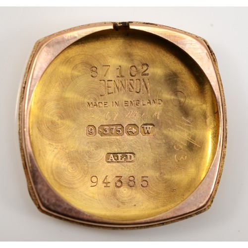 215 - Pierce, a 9ct gold cased ladies wrist watch, by Dennison Watch Case Co., Birmingham 1946, the silver... 