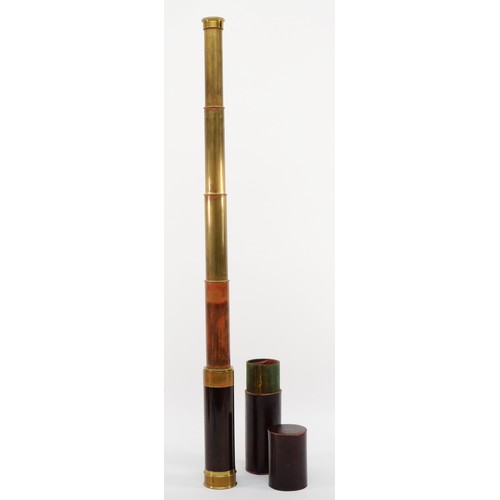 241 - Abraham & Co of Liverpool; a late 19th century brass four draw telescope, with Rosewood barrel, insc... 