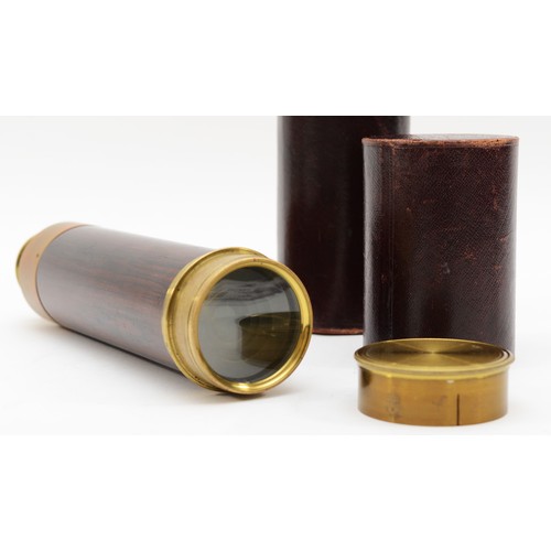 241 - Abraham & Co of Liverpool; a late 19th century brass four draw telescope, with Rosewood barrel, insc... 