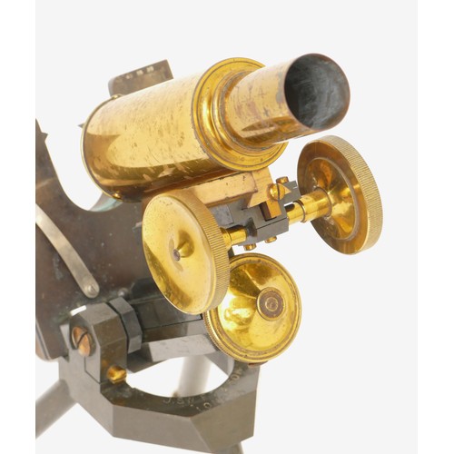 242 - J. Swift & Son; a 20th century brass and black Japanned  microscope, with plano-concaved mirror, rai... 