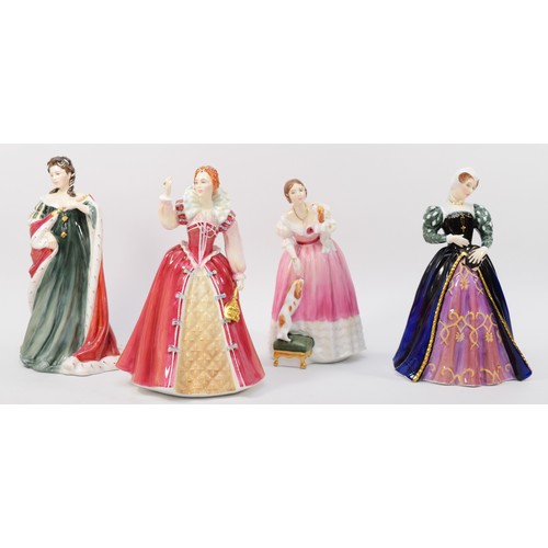 251 - Royal Doulton; four Queens of the Realm porcelain figures comprising of Mary Queen of Scots HN3142, ... 