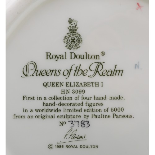 251 - Royal Doulton; four Queens of the Realm porcelain figures comprising of Mary Queen of Scots HN3142, ... 