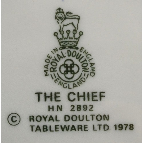 253 - Royal Doulton; three porcelain figures The Chief HN2892, The Wizard HN2877 and The Lobster Man HN231... 