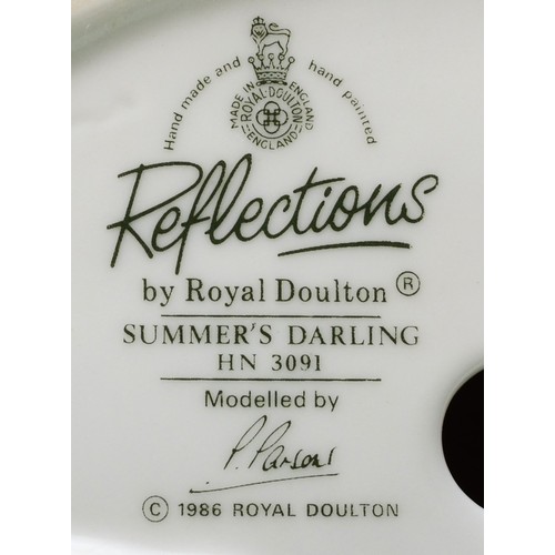 256 - Royal Doulton; five porcelain figures comprising of Reflections Debut HN3046 and Summer's Darling HN... 